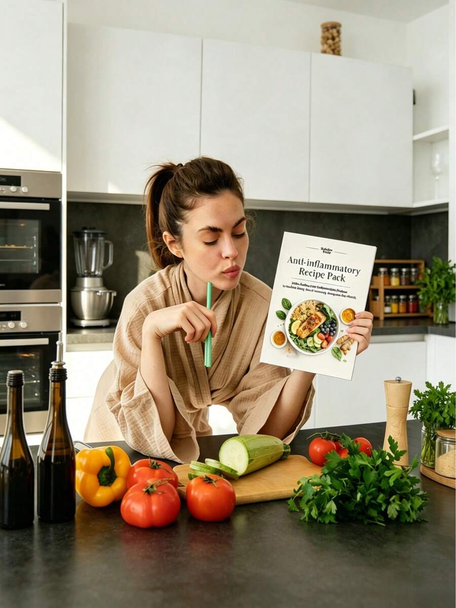 1pcs 140-Page Anti-Inflammatory Meal Plan Planner & Recipe Book, 100+ Healing Recipes To Support Gut Health, Reduce Discomfort & Boost Immunity, Complete Weekly Meal Plan & Nutrition Guide With Shopping Lists, Nutritional Breakdowns & Step-By-Step Cooking Instructions For Balanced Wellness - 1pcs - View 1