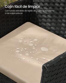 Juegos de mesa y sillas para exteriores - Negro - Ver 6