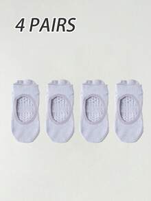 1/2/4 Pairs Foot Mesh Breathable Non-Slip Socks, Yoga Pilates Ankle Socks, Pure Cotton Sports Boat Socks For Women - Multicolor - View 33