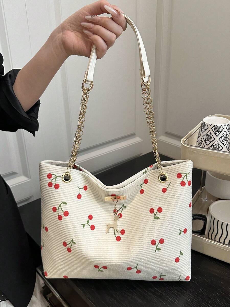 Bolso de mano de gran capacidad para mujer, nueva llegada de bolso de hombro tipo tote minimalista para ir al trabajo - Blanco - Ver 1