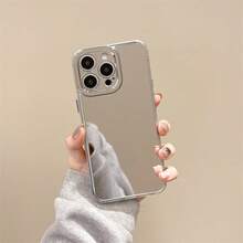 Full Mirror Makeup Phone Case, Suitable For IPhone 17/16/15/14ProMax/13/12/11 Series, Full Mirror Back Protection Cover, Scratch-Resistant Transparent Frame, Slim Design, Elegant Gift For Women, Minimalist Style For Daily Use - Clear - View 5