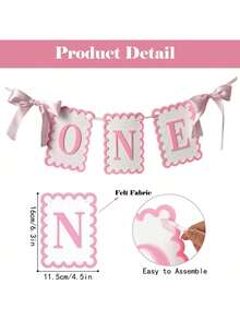 1st Birthday Chair Banner, Letter Banner, Backdrop, Boy/Girl 1st Birthday Ribbon Banner, Fairy Baby Photo Props Party Decor, Baby Shower, 1st Birthday Decoration, Pregnancy Announcement, 1st Birthday, Baby Shower Pacifier, Gender Reveal Party, Baby Shower Games - Multicolor - View 7