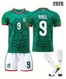 Women Two-Piece Outfits - 2026 Mexico Home Game, Number 9 Star Player Plus Socks - View 2