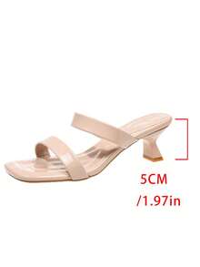 Teenage New Low Heel Sandals Vintage Exquisite Fashion Elegant Shoes High Heel Sandals Suitable For Various Outfits Black High Heels Beige High Heels Burgundy High Heels Khaki High Heels - Apricot - View 6