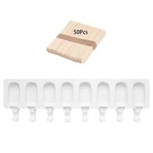 8-Cavity Silicone Ice Cream Pop Mold, Reusable, DIY Classic Ice Cream Maker - White - View 6