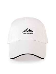 1顶男女通用纯色山峰字母印花棒球帽，涤纶夹层帽檐，百搭日常佩戴，适合作为圣诞节、母亲节、父亲节、教师节、生日礼物送给家人、朋友、男友/女友。 - 彩色 - 查看 8