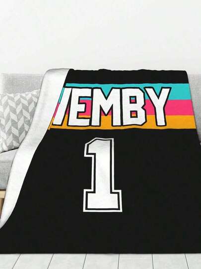 Wemby 1 Vintage Basketball Graphic TShirt Men Women San Antonio Fan, Soft Cotton Flannel Blanket - Full/- Ultra-Soft Lightweight Bed, Sofa, And Couch - Luxury Microplush - Cozy Warm Blanket (Full/, Black 50X60 )