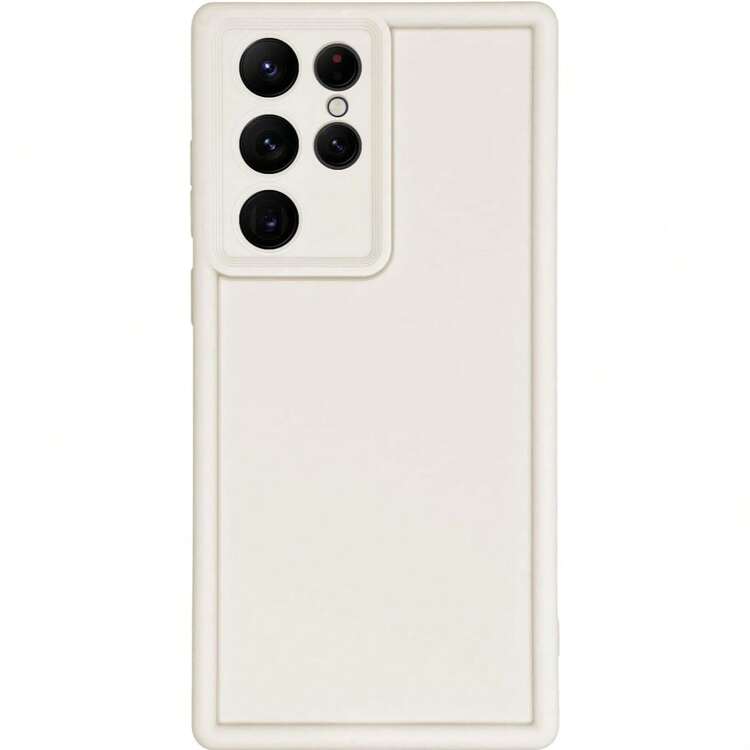 适用于三星 Galaxy A17 A07 A56 A26 A36 A16 A06 A05 A15 A25 A35 A55 A04 A12 A13 A14 A50 A52 A54 S26 Ultra S25 FE S24 S23 S22 S21 S20 Plus 的软 TPU 手机保护壳，防摔防震，纯色硅胶手机壳 - 古董白 - 查看 7
