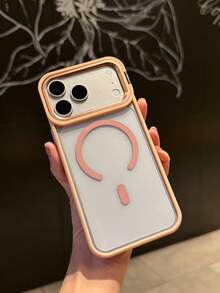 Ốp lưng điện thoại cao cấp trong suốt bằng acrylic có chân đế từ tính, tương thích với iPhone 17 Pro Max Air 16 15 14 13 12 11 Pro Max Plus, hỗ trợ sạc không dây từ tính, ốp bảo vệ chống rơi vỡ với chân đế kim loại cho iPhone 16 Pro. - Hồng - Xem 3
