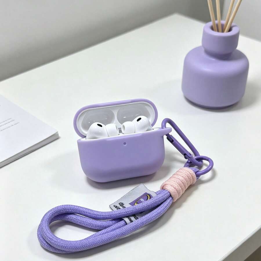 Cross-Border Compatible With Case, Minimalist Handmade Braided Strap Bicolor Bluetooth Earphone Protective Cover