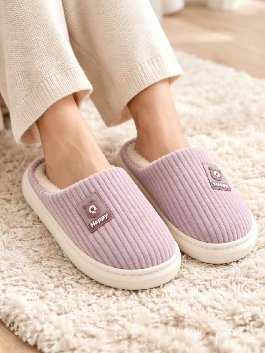 Pantufa de Inverno Bear Peluciada - Chinelo de Quarto Sola Grossa Antiderrapante - Roxo (Tamanho 40-41) - Visão 1