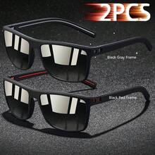 2pcs Retro Plaid Pattern Glasses, Unisex, Luxury Brand Designer Square/Rectangle Frame, Tropical Beach Vacation Style, Summer Pastel Color Decorative Glasses (Excluding Box Shown In Image) - 2PCSF566-2B - View 19