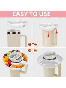 4-Compartment Reusable Silicone Snack Tray, Popcorn & Snack Storage Box, Essential For Back To School - Multicolor - View 5