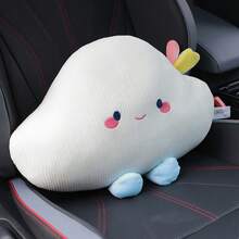 1pc Cute Cloud Shaped Fabric Neck & Waist Pillow, Car Interior Decor - Multicolor - View 10