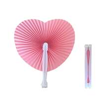1/10/30/50個彩色婚禮用品，粉色與白色心形紙扇，白色心形圓形摺疊扇，適用於新娘派對、儀式、招待會、浪漫派對裝飾 - 彩色 - 查看 2