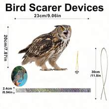1/2 chiếc trang trí cú bằng thủy tinh hữu cơ ngoài trời, vật trang trí phản quang holographic đuổi chim, phù hợp cho vườn, ban công, bảo vệ vườn cây ăn quả, trang trí sân tiệc cưới - Mặt dây chuyền xua đuổi chim cú - Xem 15