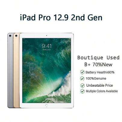  Used Apple IPad Pro 2nd Generation, 64GB, 12.9-Inch Large Screen, 70% New (B+), Ideal For Watching Movies, Business, Work, Learning, And Entertainment.