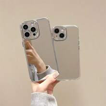 Full Mirror Makeup Phone Case, Suitable For IPhone 17/16/15/14ProMax/13/12/11 Series, Full Mirror Back Protection Cover, Scratch-Resistant Transparent Frame, Slim Design, Elegant Gift For Women, Minimalist Style For Daily Use - Clear - View 3