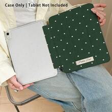 Funda protectora de tableta de cristal acrílico con soporte, plegable y a prueba de golpes, activación/suspensión automática, soporte para lápiz, soporte de varios ángulos, diseño pintado de lunares, protección diaria perfecta, gran regalo - Multicolor - Ver 5