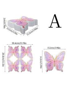 60/20pcs Asymmetric Butterfly Printed Napkins, Disposable Double-Layer Patterned Paper Towels, Butterfly Print Party Napkins, Suitable For Dining, Baking, Holiday Parties And Wedding Decorations, Theme Parties, Birthday Parties - Multiple Styles - View 3