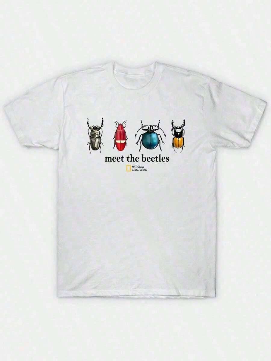 [New Products Arrive With Great Power] National Geographic "Go With The Flow" Unisex T-Shirt, Gift Unisex T-Shirts For Summer Outings,Y2k T-Shirt,All Match T-Shirt,90s Vintage T-Shirt,Y2k T-Shirt,All Match T-Shirt,90s Vintage T-Shirt - Trắng 2 - Xem 1