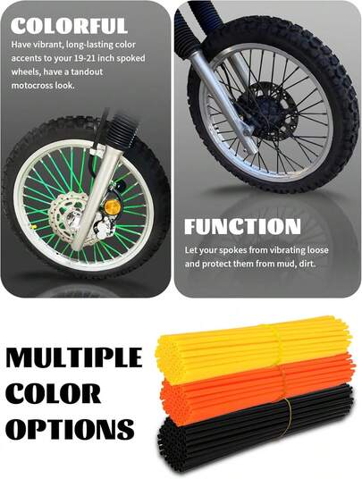 72 piezas Cubiertas universales para radios de bicicleta, envolturas para radios de ruedas de 8" a 21" para bicicletas eléctricas, motos de cross, motocicletas, bicicletas y sillas de ruedas, decoración rosa