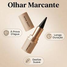 [Love Rain Brand] Matte Black Kajal Liquid Eyeliner Pen, Waterproof And Sweatproof, Long-Lasting, High Fixation, Fine Line, Precise Tip, Quick-Drying, For Graphic Cat Eye Eyeliner, Smudge-Proof, High Pigmentation, Vegan Cosmetic - 黑色 - 查看 2