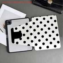 1个360°旋转黑色波点印花平板电脑保护套，带笔槽，兼容iPad 10.9/10.2/Air第五代/Pro11/第十代/9.7/Air 2/（第七代）/（第八代）/Air 4/5/Pro 11/第十代10.9英寸2022款智能保护套/Air 13(M3 2025)/Air 11(M3 2025)/Air 11(M3 2025)/11(A16 2036)，兼容OPPO Pad、华为MatePad、vivo Pad、荣耀Pad和联想小新Pad。 - 彩色 - 查看 5