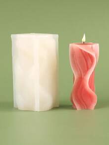1pc Wave Column Shaped Candle Silicone Mold - A-White - View 4