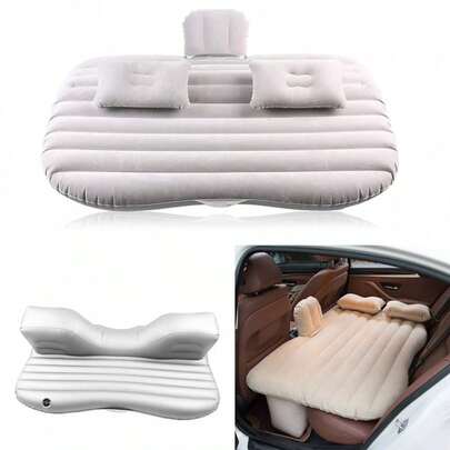 Aufblasbares Sitzkissen Mit 2 Kissen & Luftpumpe – Weiche, Samtige Oberfläche & Wellendesign Für Limousinen, SUVs & Minivans, Komfortable Reiseentspannung