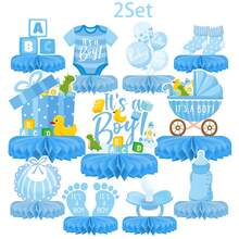 Baby Shower Decoration Set - Set Includes Pink/Blue Honeycomb Center Decor, Baby Display And Theme Table Decoration, Suitable For Baby Girl/Boy Shower Decoration - Multicolor - View 11