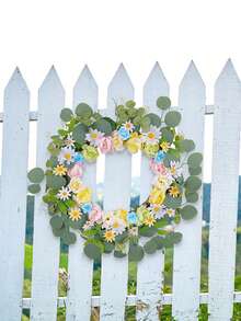 1 pieza, Guirnalda de flores de margarita artificial de 45 cm de primavera elegante, diseñada en estilo natural pastoril, adecuada para colgar en la pared, decoración de jardín al aire libre y entrada interior, hermosa decoración del hogar, regalo festivo - Multicolor - Ver 6