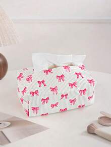 1/3pcs Corduroy Printed Tissue Box, Ins Style Home Living Room Tea Table Napkin Holder, Bedroom Bedside Dust-Proof Storage Box, Luxury Car Dining Table Creative Tissue Case, Black White Beige - Multicolor - View 14