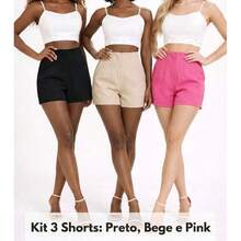 3-PIECE TAILORED SHORT KIT NEW FASHION 2025 - BLACK BEIGE PINK - View 2