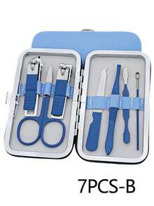 Bộ dụng cụ làm móng 7/10/12/18/30 món, bao gồm kìm cắt móng, kéo cắt móng, dụng cụ tỉa móng chân mọc ngược, dũa móng, kìm cắt móng, dụng cụ làm đẹp cho cả nam và nữ. - Màu xanh lam - Xem 17