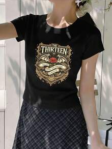 Dam-T-shirts - Svart - Visa 2
