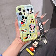 This Disney Mickey Mouse Lanyard Phone Case Is Fully Covered In TPU Material. It's Shockproof, Lightweight, And Compatible With IPhone17/16/11/13/15/15 Plus/15 Pro/15 Pro Max/12/14 Pro Max/11 Pro Max/12 Pro/12 Pro Max/13. This Phone Case Makes A Popular Birthday Gift Or Business Gift; It's Durable, Stain- And Fingerprint Resistant, And Suitable For Both Men And Women. The Set Also Includes A Mickey Mouse Phone Case And A Mickey Mouse Plush Bracelet. It's A Perfect Gift For Friends And Family. This Stylish Phone Case Is Fun, Lightweight, And Durable. IPhone17 Pro Max Phone Case, Minnie Mouse Phone Case. - 白色 - 查看 6