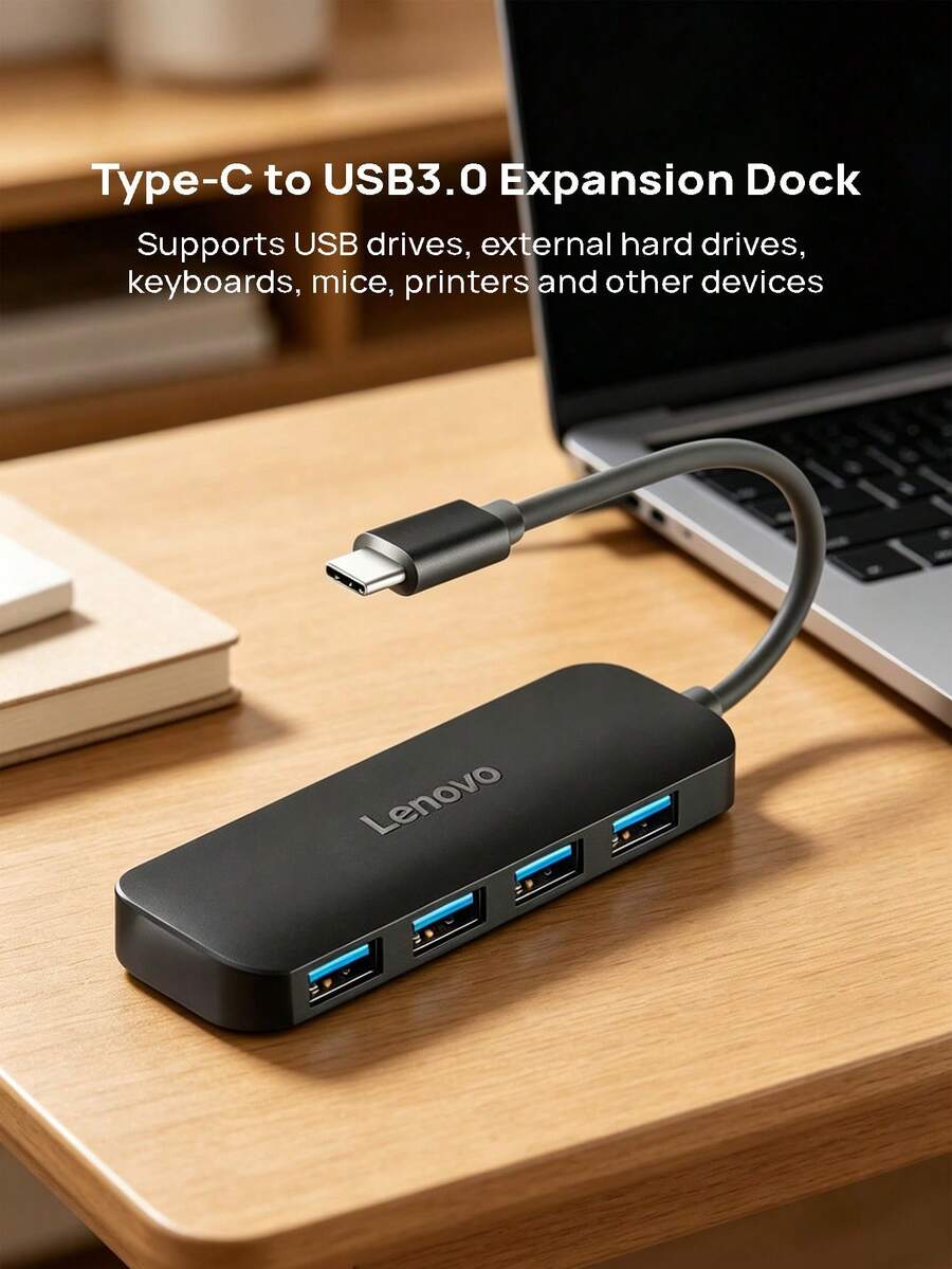 This Docking Station Is A Type-C To USB 3.0 Adapter, Supporting USB External Hard Drives, Keyboards, Mice, Printers, And Other Devices. It Also Includes An OTG Adapter For Mobile Phones, Allowing Connection Of USB Flash Drives, Keyboards, Mice, And Headphones. - View 1