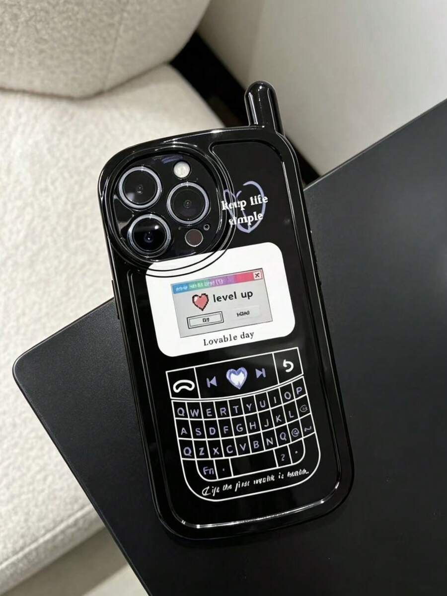 Ốp điện thoại thiết kế hình trái tim thời trang mới, tương thích với iPhone 17 Pro, 16 Pro Max, 15 Pro/14/13/12, ốp điện thoại hoạt hình, tương thích với iPhone 14 Pro Max/15/12/11/1 Pro Max/16 Pro, ốp bảo vệ chống rơi cho 17 Pro Max. - màu đen - Xem 1