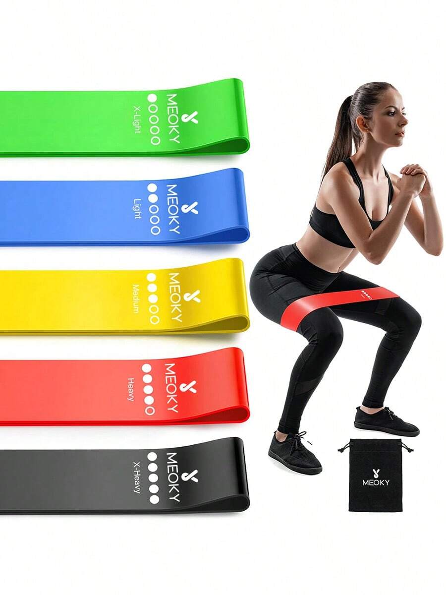 5pcs Resistance Bands Set, Fitness Elastic Loops, Yoga Starter Kit, Glute & Leg Stretch Bands, Pilates Resistance Bands