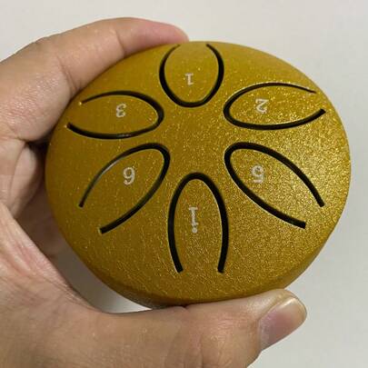 3-Inch Mini Steel Tongue Drum, Ethereal Drum, Carbon Steel Hand Drum, Percussion Instrument, Portable Mini Iron Drum, Comes With Drumsticks And Music Book, Suitable For Beginners, Easy To Learn, Gift For Music Lovers, Suitable For Camping, Meditation Or Yoga, Clear And Relaxing Sound