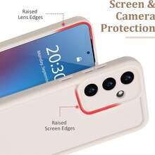 适用于三星 Galaxy A17 A07 A56 A26 A36 A16 A06 A05 A15 A25 A35 A55 A04 A12 A13 A14 A50 A52 A54 S26 Ultra S25 FE S24 S23 S22 S21 S20 Plus 的软 TPU 手机保护壳，防摔防震，纯色硅胶手机壳 - 古董白 - 查看 4
