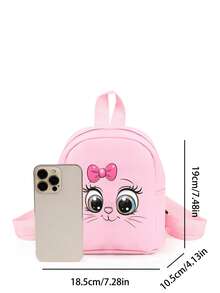 1 pieza Mochila ajustable para niñas, bolsa de pecho, mochila multicolor, adecuada para uso diario, al aire libre, viajes, senderismo, escuela, regalo ideal - Gato de ojos grandes - Ver 5