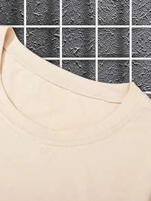 Manfinity  Camiseta De Hombro Caído Con Diseño Oversized Para Hombres - Caqui 2 - Ver 4