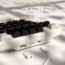 Teclado mecánico ATTACK SHARK X87 | Diseño TKL de 87 teclas | Estructura de junta de goma | Amortiguación de sonido de 5 capas | Cojín de silicona | Conexión Tri-Mode | Multi-dispositivo | Interruptores reemplazables | Interruptores de fresa pre-lubricados | Retroiluminación RGB | Teclas PBT | Programable | Teclado para oficina y juegos - Ver 4