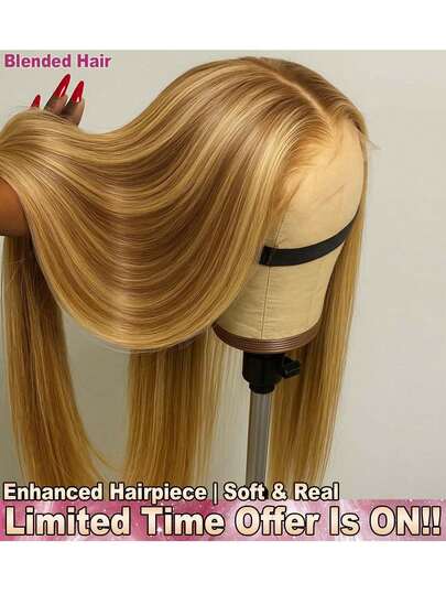 200% Density 4*4 5*5 13*4 Straight Lace Frontal Wigs Glueless - Pre Plucked Pre Bleached HD Transparent Lace Front Wigs Around Baby Hair - Pre Cutting Pre Pulling Pre Ironing Frontal Human Hair Wigs Glueless - Ombre Honey Blonde Highlight P4/27 Color - No Glue Needed No Skills Real Hair Lace Closure Wigs Frontal Glueless - Natural Hairline Weaves Wigs For Women Daily Use Blended Hair