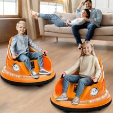 Coche de choque eléctrico de 12V para niños - Juguete montable con giro de 360°, 2 velocidades, control remoto para padres, música y luces LED, coche de choque  para edades de 1 a 5 años - Rojo - Naranja - Ver 8