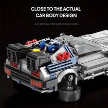 M MENBIS 1:24 Time Machine Classic Movie Sci-Fi Racing Car Building Blocks MOC Model Sport Cars Toys Back Future Bricks Vehicle Festival Gifts For Adult 400+Pcs Collectible Model Ornament - Multicolor - View 5