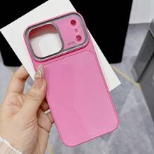 Koolife 1pc Shiny Bright Pink Solid Color Phone Case, Large Camera Lens Window Protection, Shock-Proof & Scratch-Resistant, Cute & Fashionable Design, Compatible With Apple 17/17 Pro/17 Pro Max/16/15/14/13 - Hot Pink - View 4