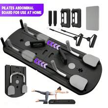 8-In-1 Multifunctional Folding Pilates Board  With Resistance Bands, Home Fitness Equipment, Foldable & Space-Saving Design For Home & Gym Use - Dark Grey - View 1